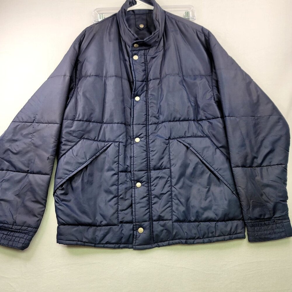 Vintage McGregor Quilted Jacket M Navy Blue Mens Outdoor Layers Casual 70s 80s